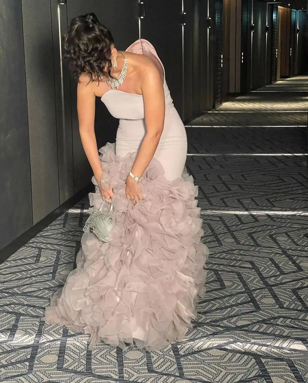 

2023 New Design Prom Dresses Strapless Ruffles Floor-length Middle East Formal Evening Dresses فساتين الحفلات vestidos de