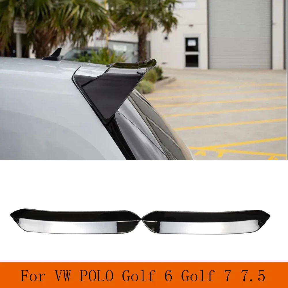 2 Pz Per O Style Roof Spoiler Extension Flaps Ala Posteriore Misura Per Vw Polo Golf 6 Golf 7 Mk7 7.5 R Gti Abs Fibra Di Carbonio/Nero