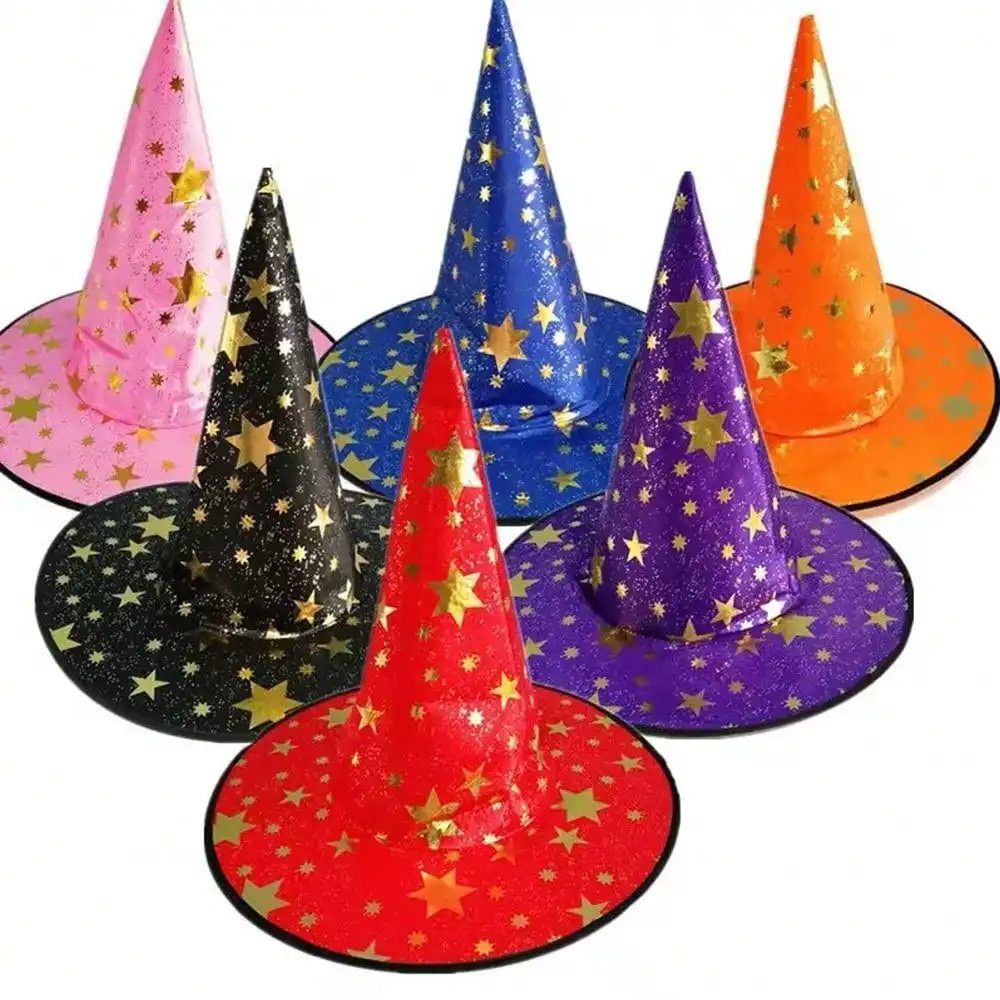 Halloween Witch Hats Masquerade Wizard Kids Hat Role Play Prop Cosplay Costume Home Decoration Dress Up Headgear Party Decor party hat,halloween witch hat