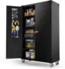 Upgraded Wide & Deep Garage Storage Cabinet, Metal Storage Cabinet w/Pegboards, Wheels, Locking Doors and Adjustable Shelves 1