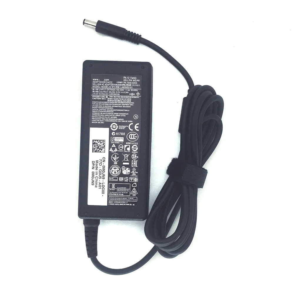 Dell inspiron 13 14 15 17 3000 5000 7000 시리즈 Ac 어댑터 19.5V 3.34A 전원 공급 장치용 기존 65W 노트북 충전기