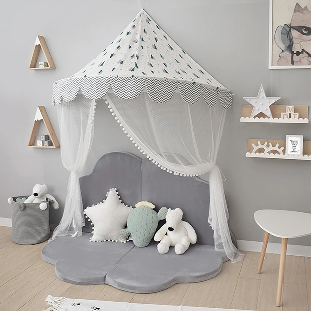 Tienda Tipi Para Niños Con Estrellas - 80x80x110 Cm, De Lino Y Algodón, Con Cortina Y Tragaluz, Decoración Infantil