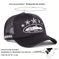 Кепка унисекс для мужчин и женщин с вышивкой пентаграммы, бейсбольные сетчатые кепки, весна-лето, уличные регулируемые повседневные шапки, солнцезащитная шляпа — изображение 2