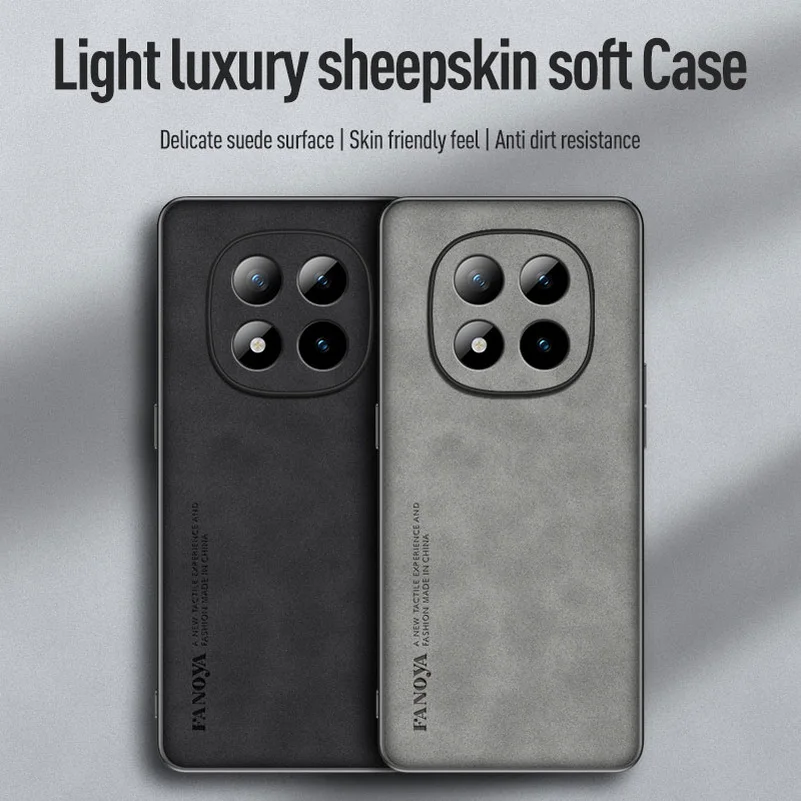 Leather Suede Protective Case with Slim Lens Cover