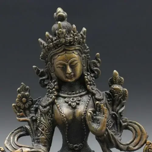 China collect exquisite Tibet Brass Tibetan Buddhism Statue ---- White tara 5