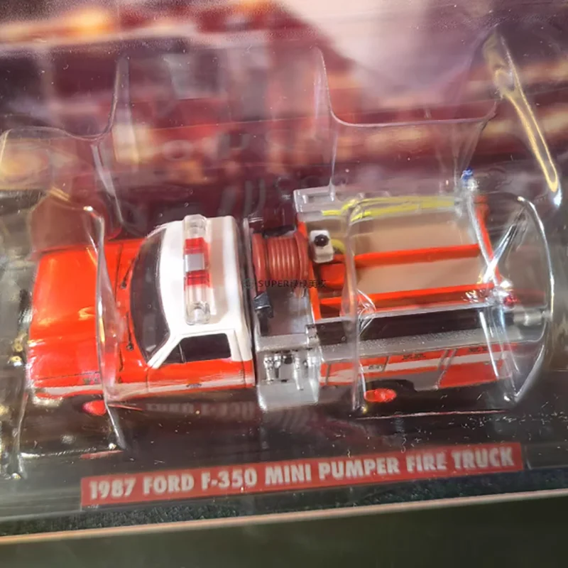 GreenLight 1/64 1987 F-350 mini pumper fire truck model Adult Gift Hobby & Toys static finished ornaments Collectibles