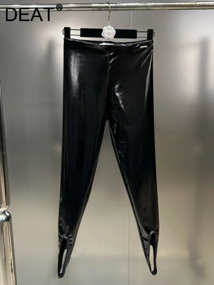 

Fashion PU Leather Pants For Women's Elastic High Waist Solid Color Pencil Trouser Female Trend 2023 Spring New 11XX01254