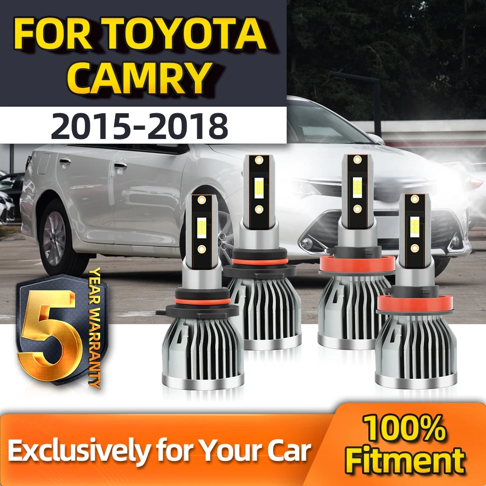 

TEENRAM Car Light Headlight High Low 9005 H11 Combo Led Auto Bulbs 12V 6500K Bright Kit For Toyota Camry 2015 2016 2017 2018
