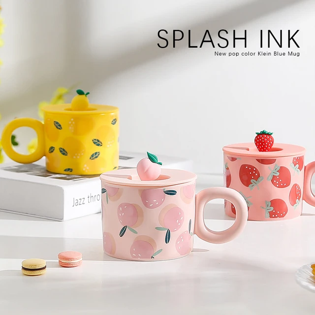 Cute Cartoon Rabbit Iced Mug With Straw Cups Creative Ceramic Coffee Mug  With Silicone Lid Children Student Breakfast Water Cup - Mugs - AliExpress