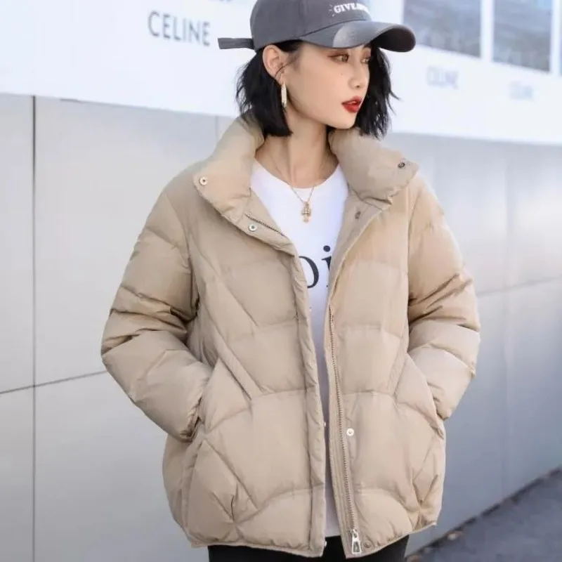 2023 New Women Down Jacket Winter Coat Short Frivolous Parkas Loose Thick Warm Outwear Fashion Leisure Time Simplicity Overcoat