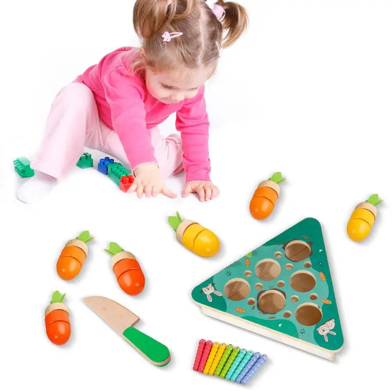 

Carrot Harvest Game Toddler Montessori Toy Montessori STEM Learning And Fine Motor Skills Development Fun Educational Worm