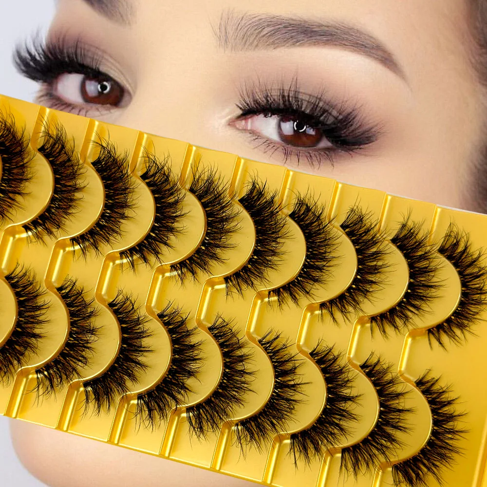 

Новые манга Lashes 10 пар косплей 3D Искусственные норковые ресницы натуральные короткие полные полосы Lashes Clear Band натуральные ресницы для наращивания