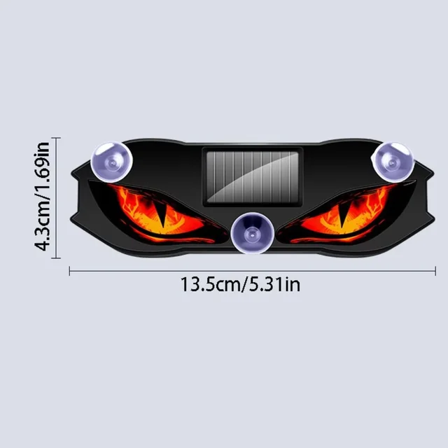 KEVANLY Solar Power Car Demon Eye Light Cool Flashing Warning Light Dynamic Safety Vehicle Signal Lights Universal 5
