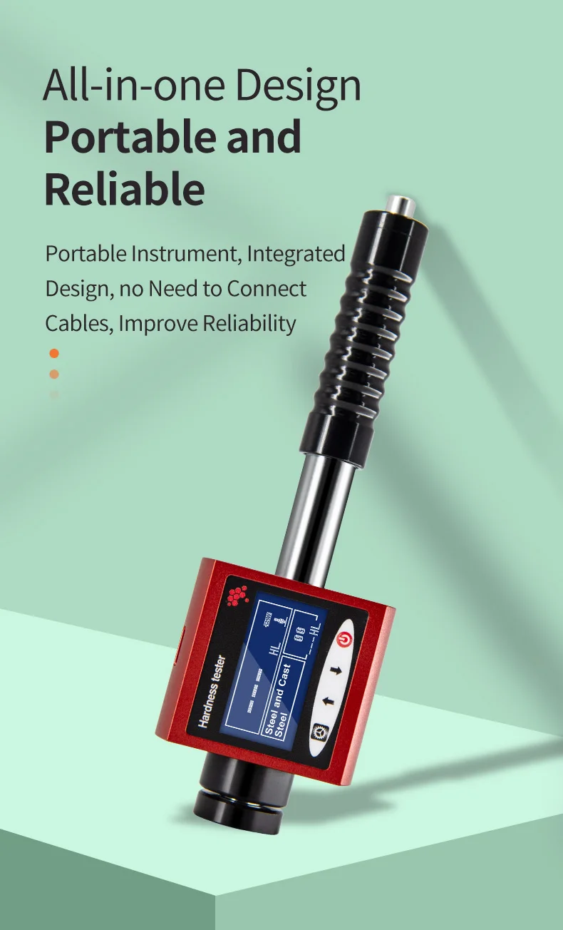 360° Durometer 6-in-1 Metal Hardness Tester For Alloy Steel Stainless Cast Iron