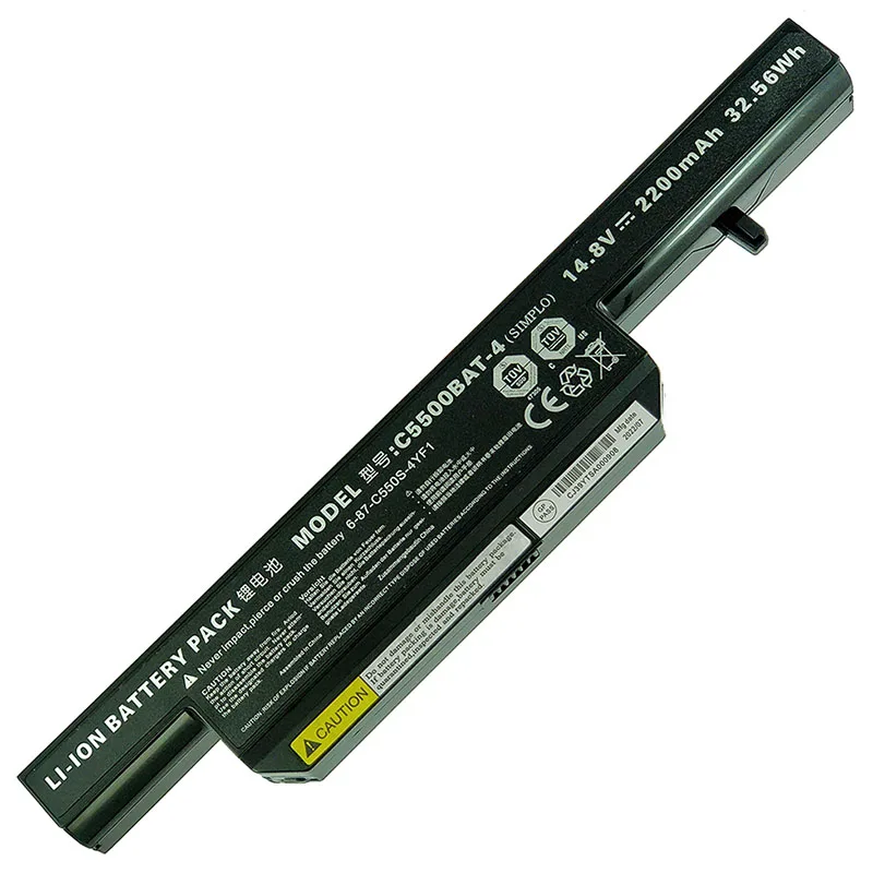 Bateria do portátil para clevo C5500BAT-4 li-ion 14.8v 2200mah preto