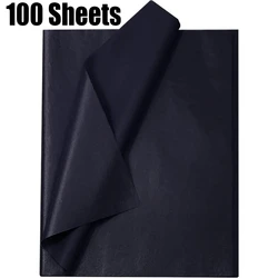 Premium Black Tissue Paper for Gift Wrapping and Crafting - Bulk Sheets for DIY Projects and Floral Decorations (100 Sheets)