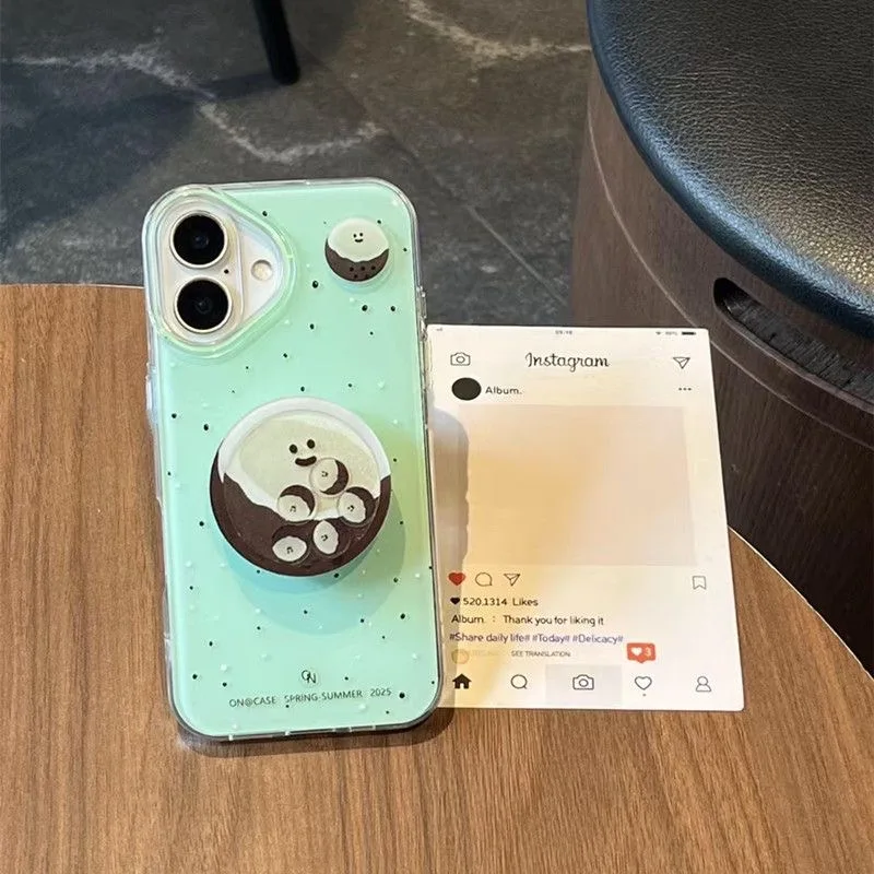 Shakeable Coconut Girl Grip Tok Holder White Acrylic Phone Case