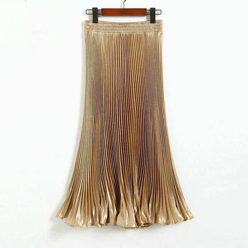 

Elastic High Waist Summer Skirts Women Large Size Pleated Skirt Long Maxi Autumn Winter Skirts Faldas Mujer Moda 2022 Jupe Femme