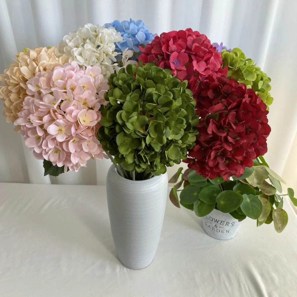58CM Künstliche Hortensie aus Bürstenstoff DIY Brautstrauß Hortensien-Blumenarrangement Blumendekoration