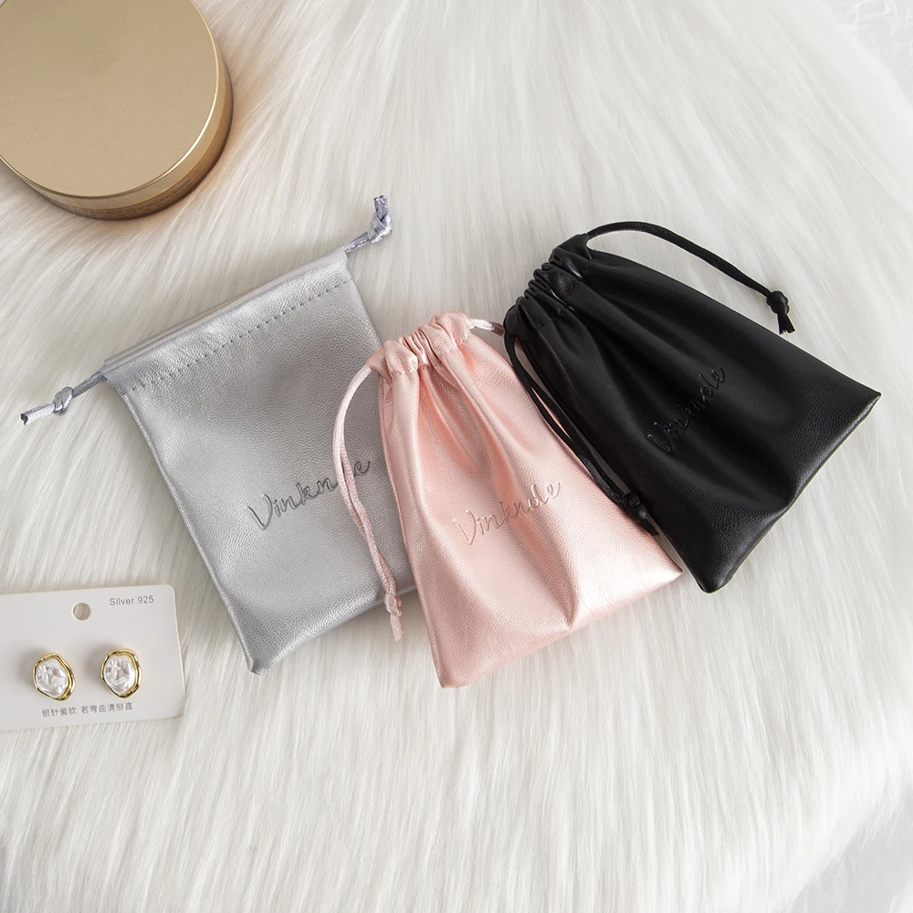Personalisierte PU-Leder Geschenktasche Schmuckbeutel mit Kordelzug für Ringe, Ohrringe, Halsketten und Armbänder – DIY-Verpackungsorganizer – Detail 13