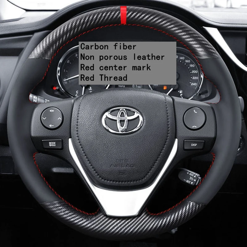 

Сшитая вручную Нескользящая черная накладка на руль из натуральной кожи для Toyota Переключатель окон Corolla iM (US) 2014-2018 Auris 2017-2018