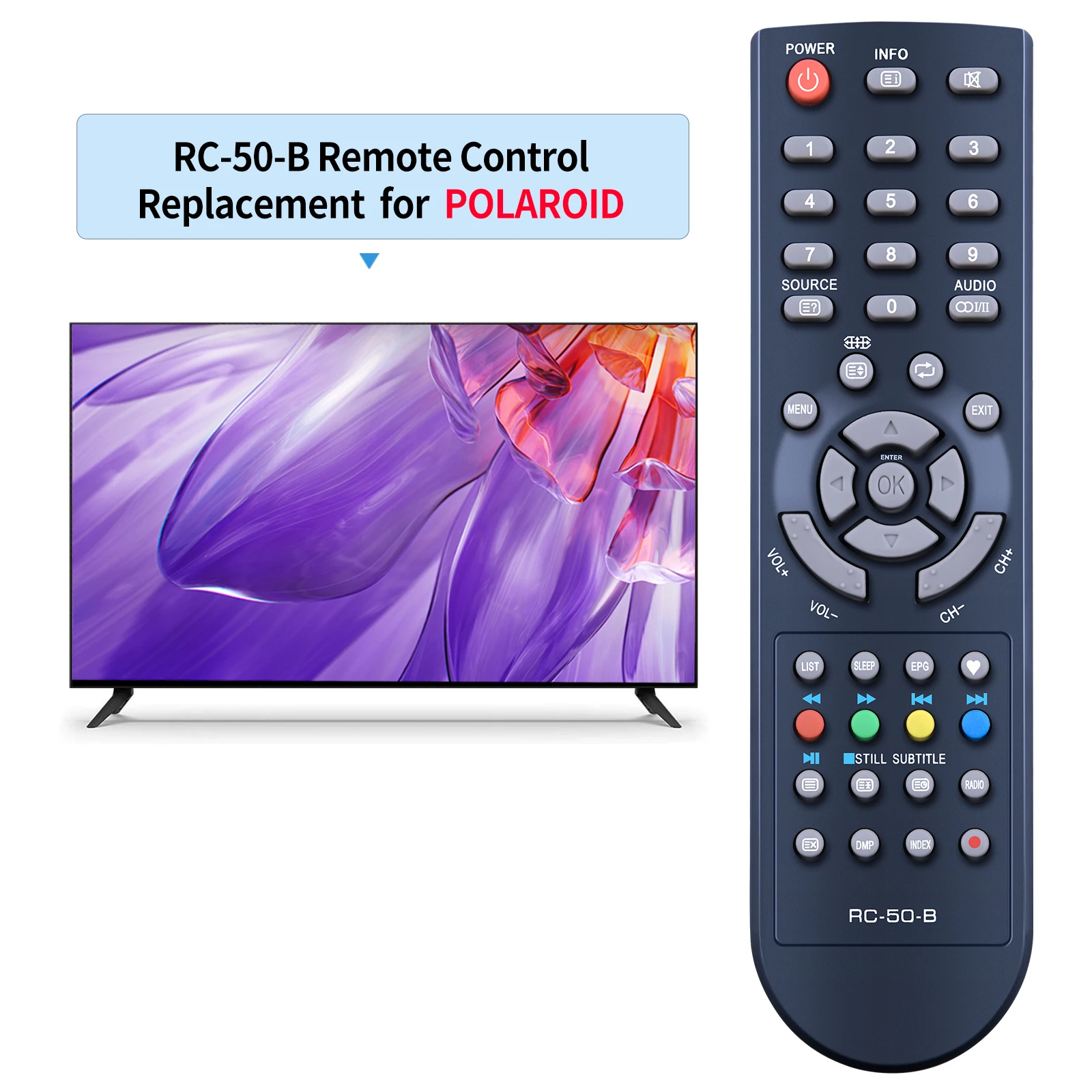 IOOIQQ Mando A Distancia RC-50-B Para NPG RC-06-B Para NL2212HFB.NLD-3232HHB .NL1910SHB.NL2210HFB NT1909AB NT-4006HFB NLD3626HHB NLD-1966B NL4016HFD NL297 0HHB NL3970HHB NL2488PF LCD LED TV