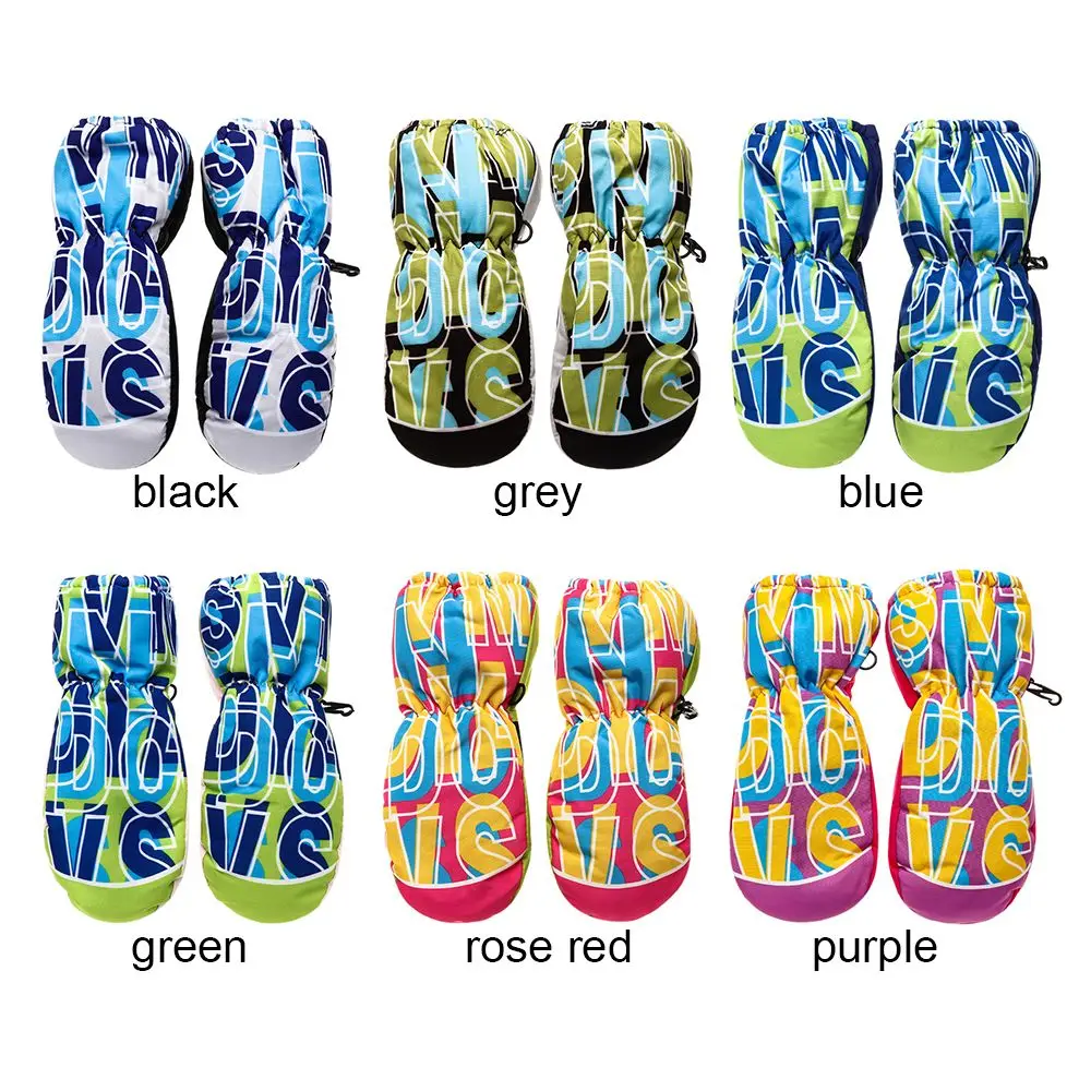 Fashion Non-slip Children Boys Girls Windproof Thick Warm Waterproof Sports Mittens Kids Ski Gloves