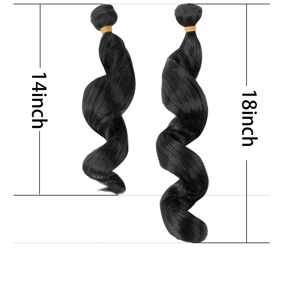 Belle Show Loose Deep Wave Bundles Synthetic Hair Body Wave Bundles 6 Hair Extensions 14 18 Inch for Black Women