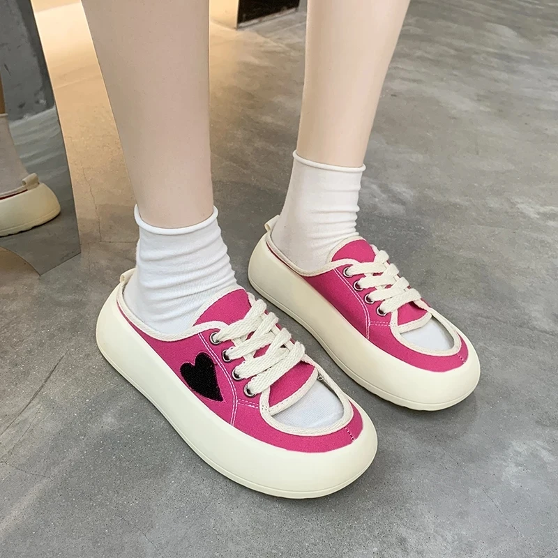 2022 New Fashion Women's Canvas Slippers Platform Shoes Casual Classic Solid Color Women's Casual Shoes Low-top Flat Sneakers