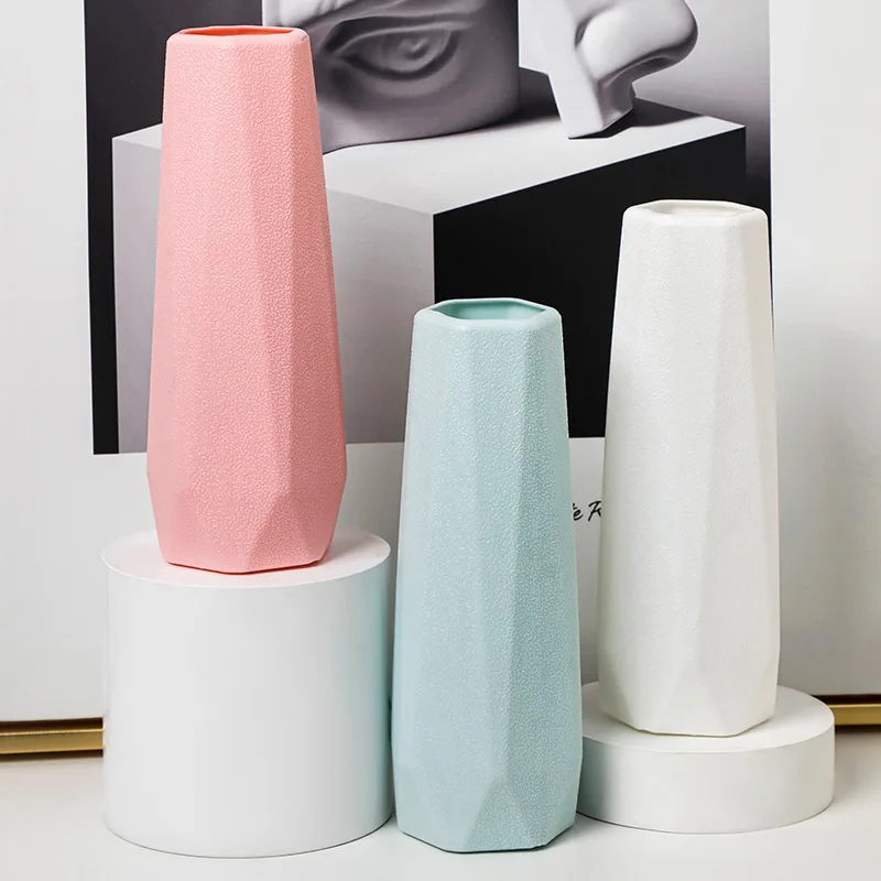 Nordic Plastic Vase Simple Small dry/wet Flower Pot Storage Bottle for Flowers Living Room Modern Home Decorations Ornaments 6