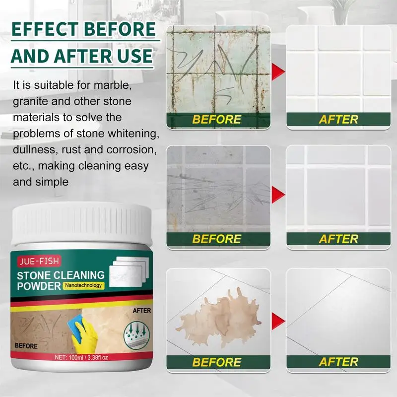 Marble Stain Remover 4.22oz Natural Stone Shower Cleaner Zero Smog Tile