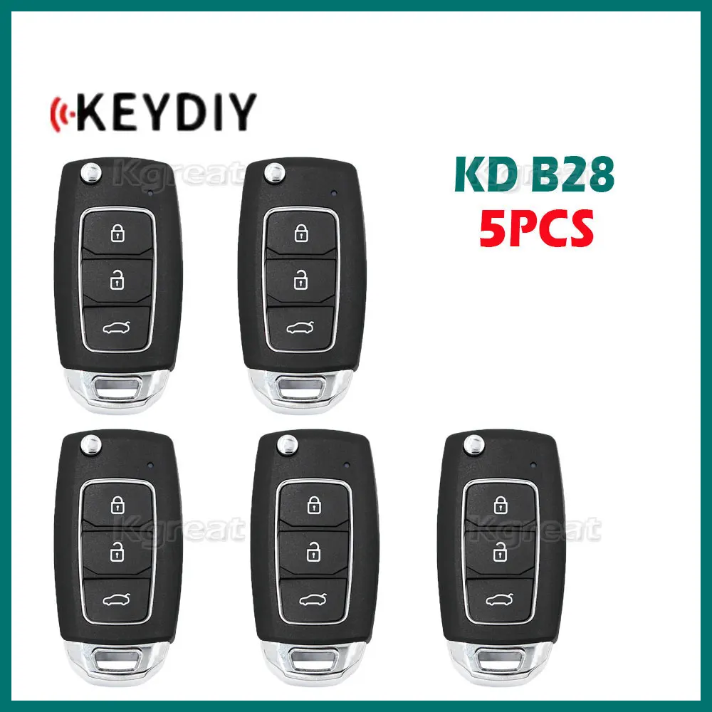 

5pcs Keydiy KD B28 Multifunctional Universal Remote Key 3 Buttons Car Remote Key for KD-x2 KD900 B Series Remote Control Car Key