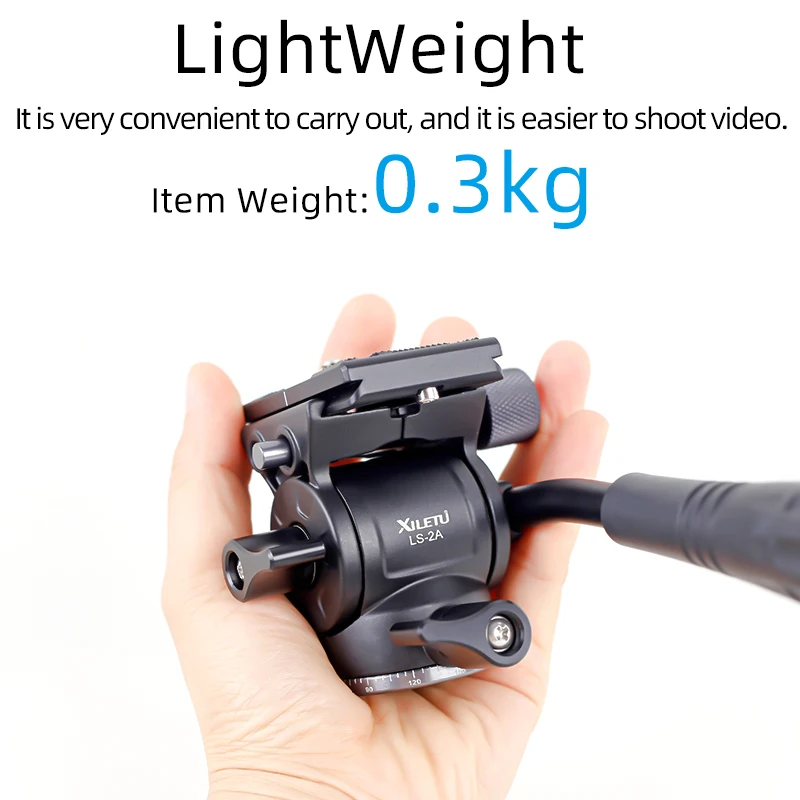 Hydraulic Ball Head Pan Tilt for Panoramic Shooting Tripod with Arca-Swiss Clamp for Monopod and Tripod XILETU LS2A