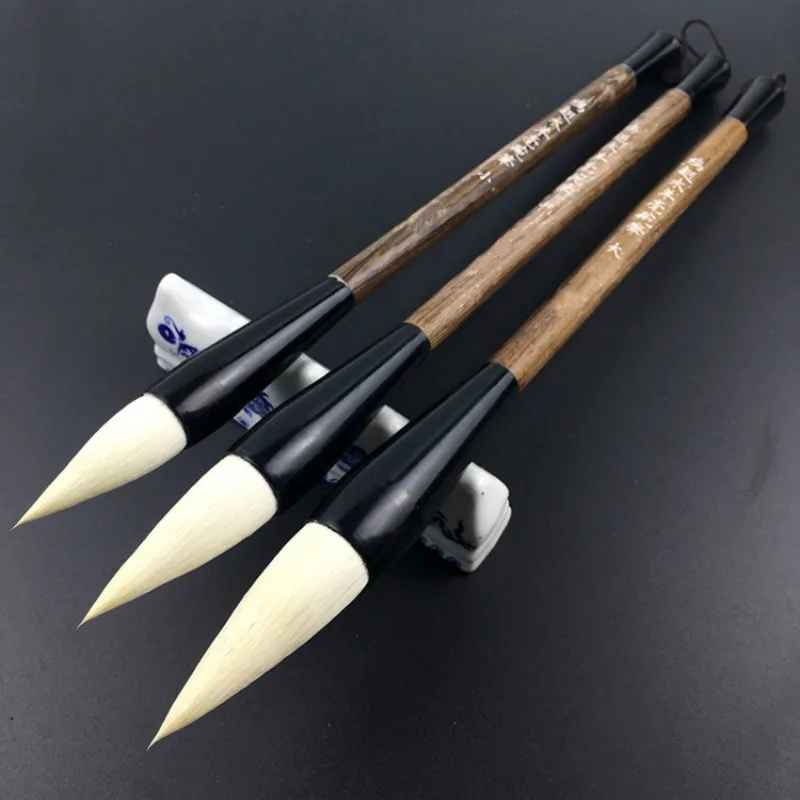 

Woolen Hair Chinese Calligraphy Brush Set Hopper-shaped Brush Garlic Pen Traditional Paintings Freehand Watercolor Drawing Brush