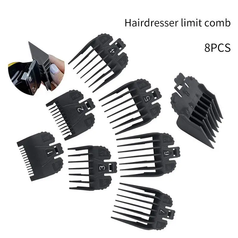 8-teiliges Universal-Haarschneidemaschinen-Aufsatzkamm-Set – Professionelles Ersatz-Set für elektrische Haarschneider und Trimmer – Detail 2