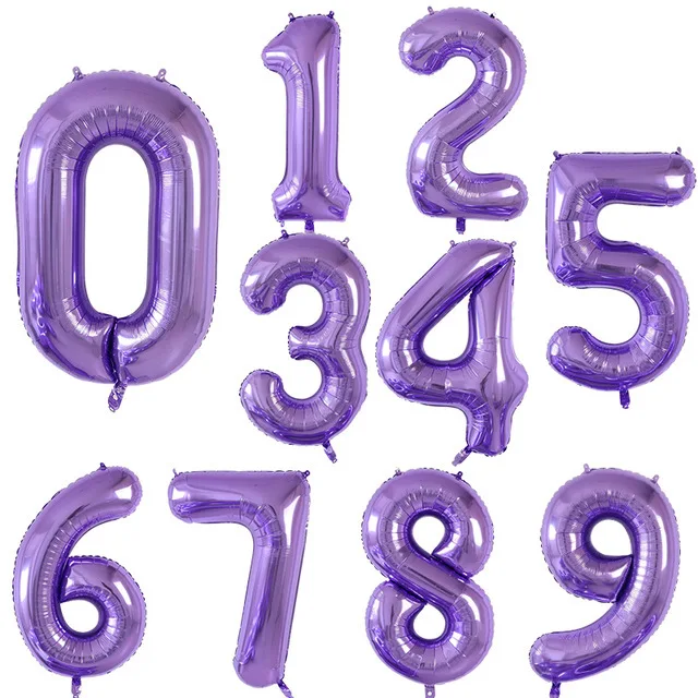 thumbnail image 1 of Globos de helio de aluminio grandes de 40 pulgadas con números del 0 al 9, decoraciones para fiestas de bodas, baby showers, figuras grandes, suministros para globos de aire, 1 of 5