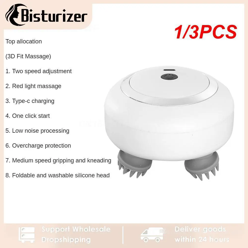

1/3PCS Electric Scalp Massager Silicone Head Scratcher Health Care Vibration For Body Facial Head Massage Kneading Stress Relief