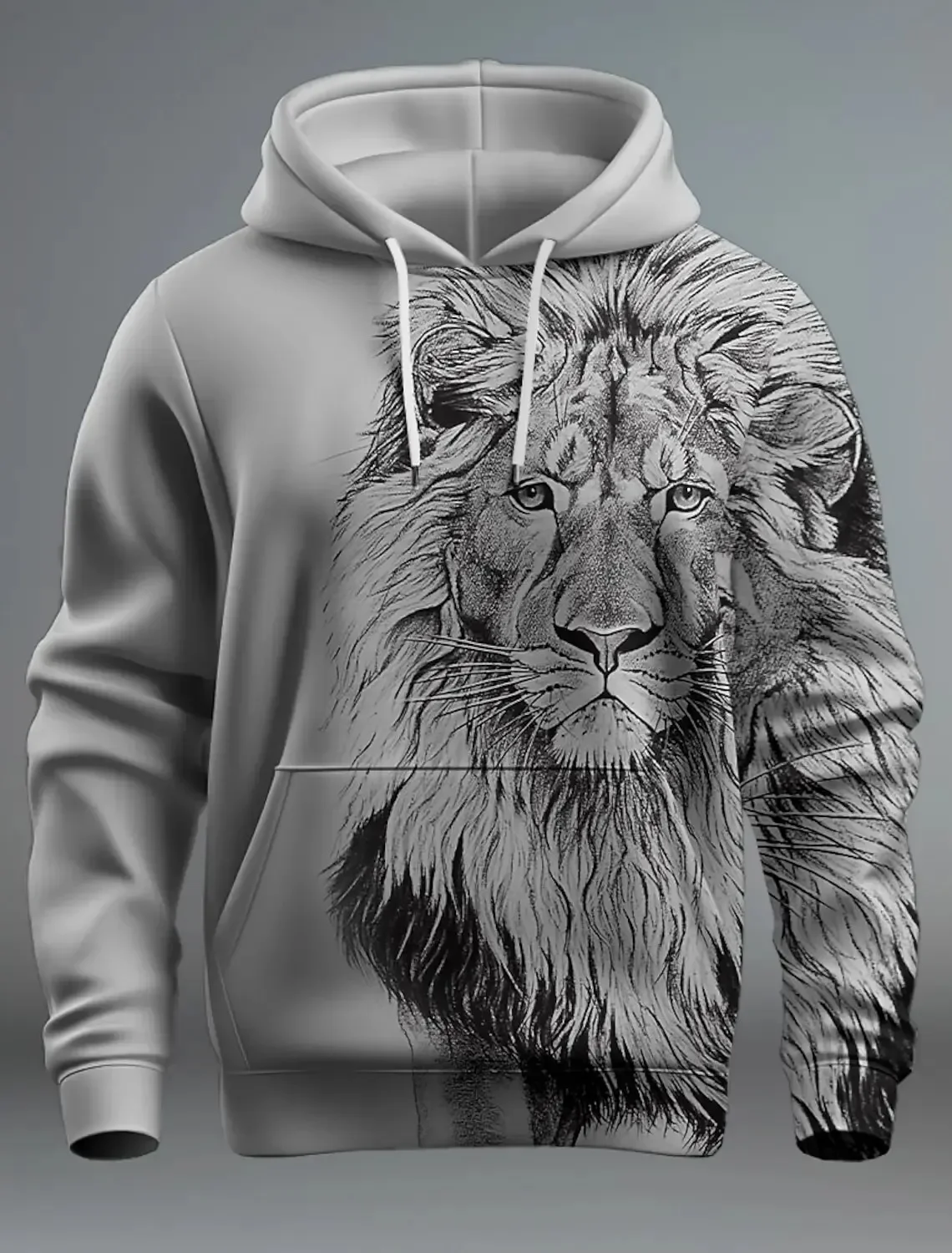 thumbnail image 1 of Sudadera con capucha para hombre con estampado de león animal, sudadera con capucha estampada en 3D, jersey informal de manga larga de moda urbana, nueva ropa de moda para hombre, 1 of 4