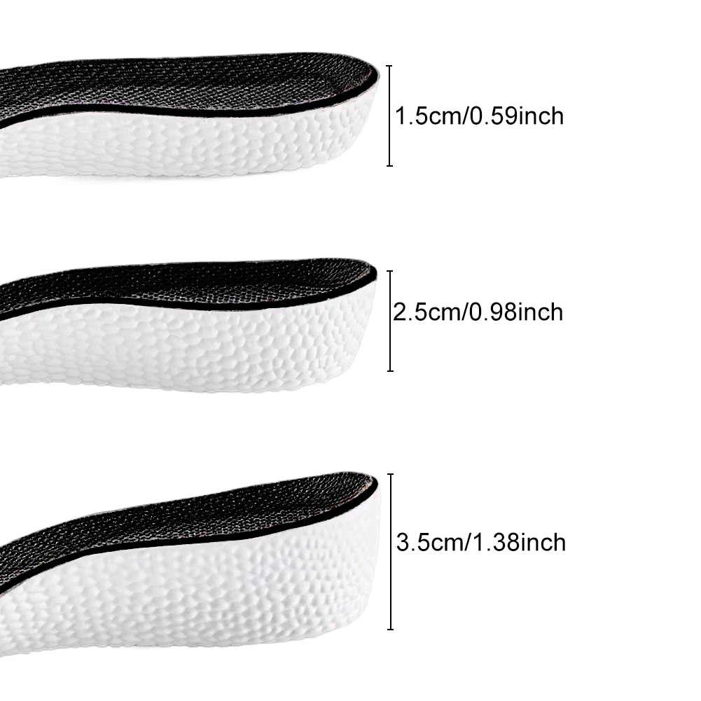 1.5-3.5cm Taller Arch Support Height Increase Insoles Light Weight Soft Elastic Lift Elastic Lifting For Men Women Shoes Pads