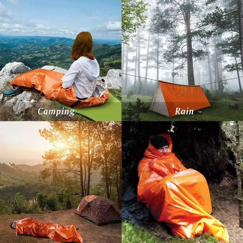 Outdoor Life Bivy Emergency Sleeping Bag Thermal Keep Warm Waterproof Mylar First Aid Emergency Blanke Camping Survival Gear