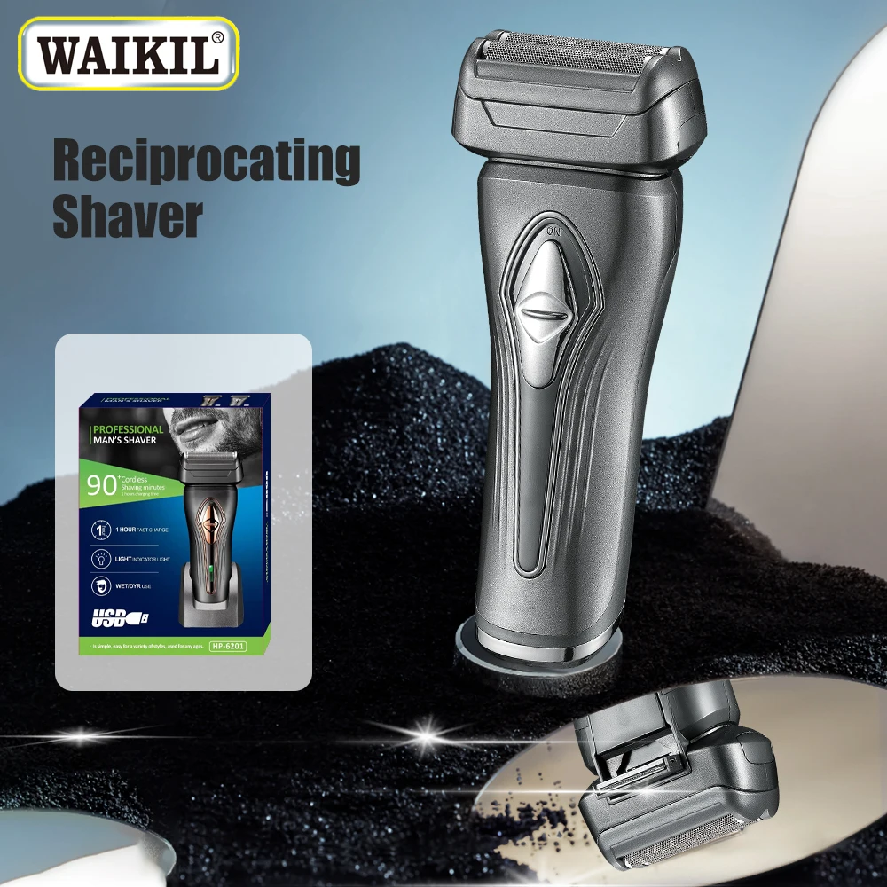 

WAIKIL Men's reciprocating hair whitening machine beard trimmer new electric shaver USB charging cordless Shaving knife