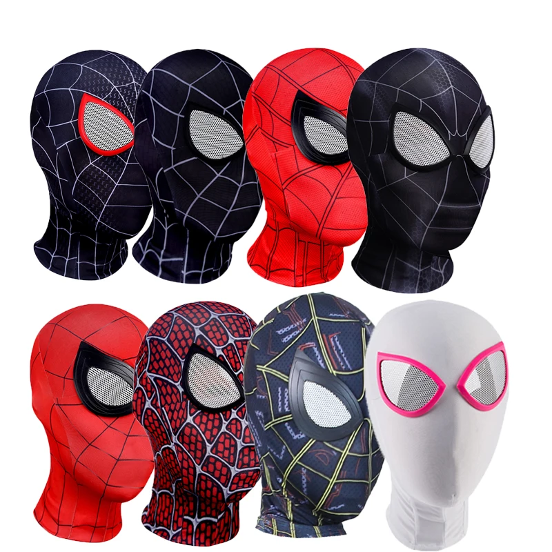 

Superhero Spider Man Masks Into Spider Verse Miles Morales Mask Cosplay Peter Parker Costume Zentai Spider helmet man Homecoming