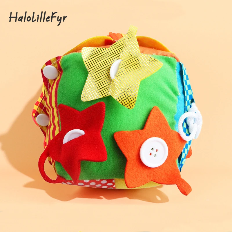 BabySquareBuildingBlocksClothToyforToddlersDressingSkillsTrainingMontessori