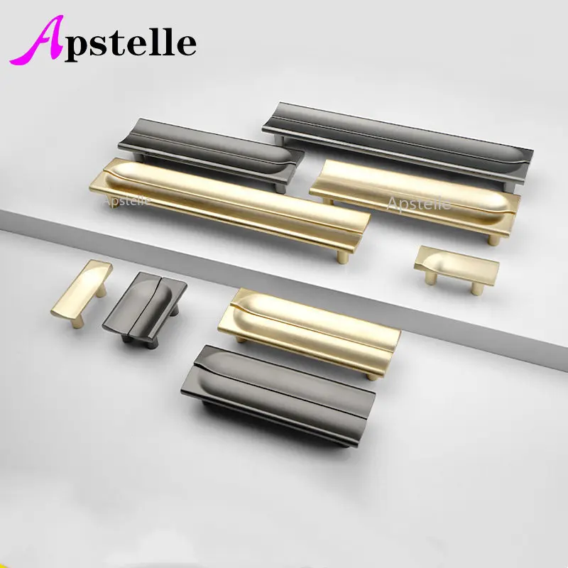 

APSTELLE 2pcs/pair Zinc Alloy Wardrobe Drawer Handle Modern Cabinet Handles Drawer Pulls Kitchen Door Handles Furniture Hardware