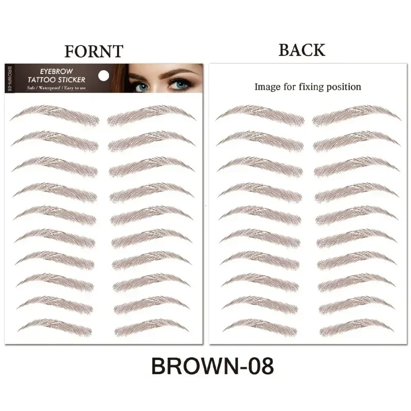 Makeup Tools Water-based Hair-liked Authentic Eyebrow Tattoo Sticker Waterproof Long Lasting False Eyebrows Stickers