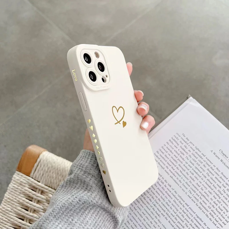 White love heart phone case