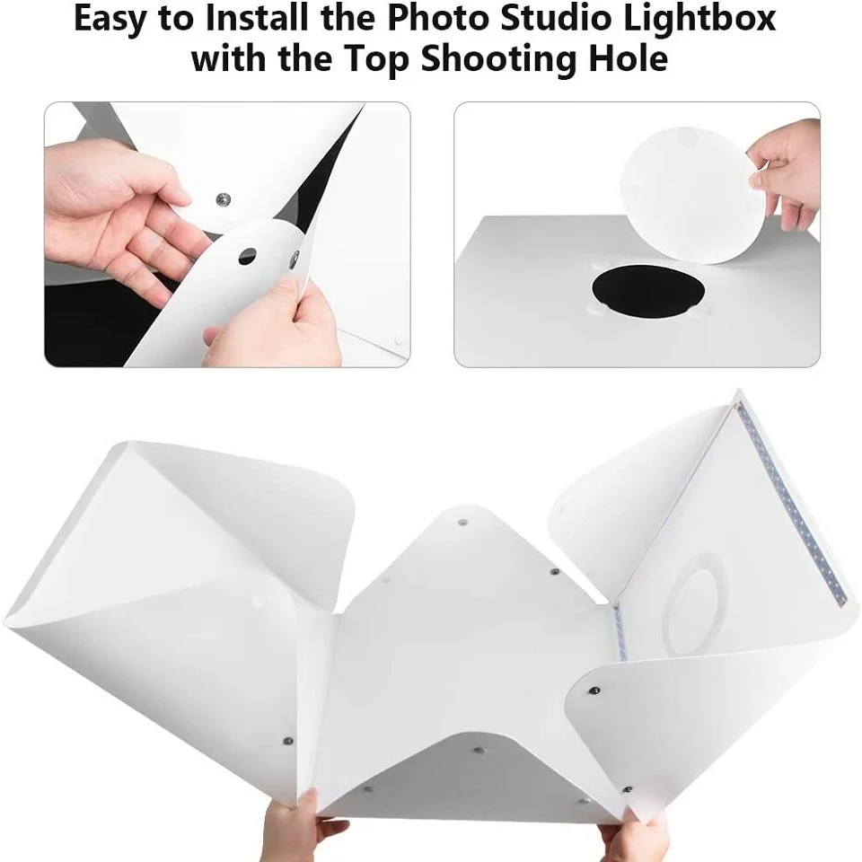 Portable Photo Studio Light Box With Lights For Product Food Photography Aureday Mini White Box Flash Lightbox 6 Colors Backups