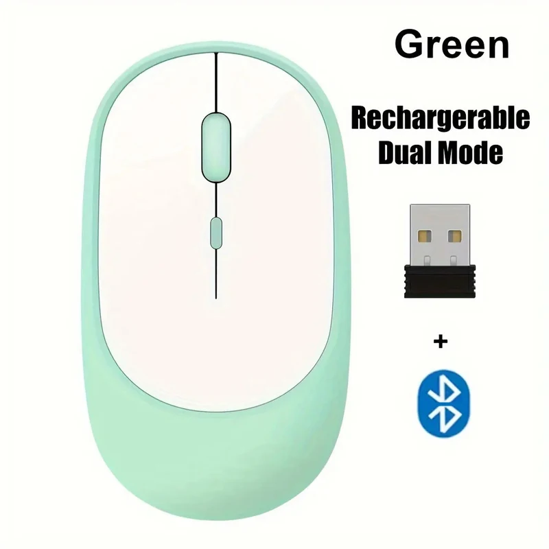 Rechargeable Dual Mode Wireless Mouse with Silent Clicks