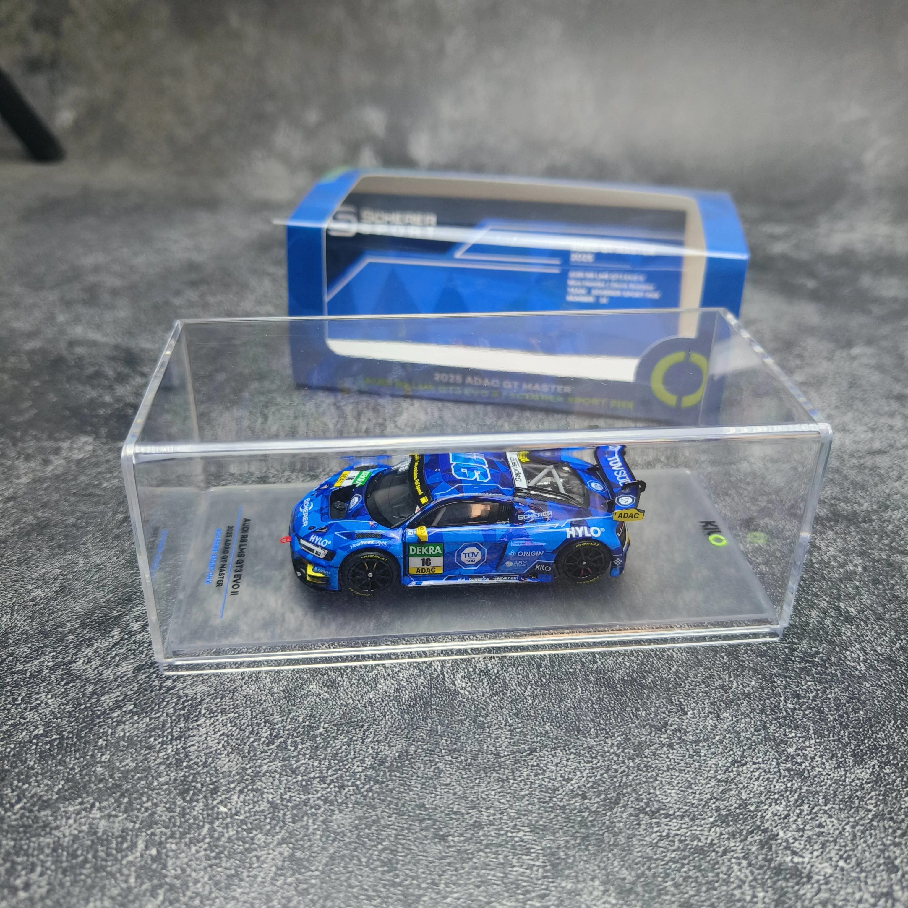 킬로웍스 1:64 R8 LMS GT3 EVO II 2025 합금 풀오픈 알로이 자동차 모형 금속 스태틱 디스플레이 기념일 선물 컬렉션