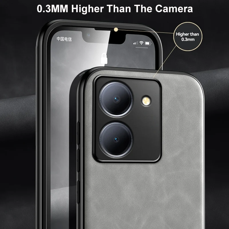 Vivo V29 Lite Y36 Y16 4G Y78 Plus 5G 무광택 뒷면 커버 자기 자동차 홀더 TPU 실리콘 전화 케이스 Coque 용 고급 가죽 케이스